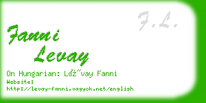 fanni levay business card